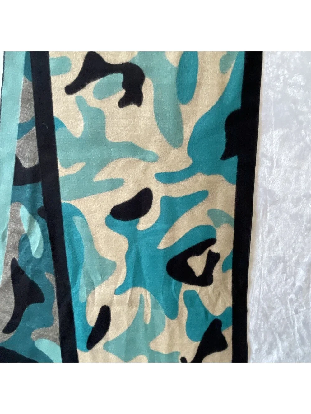 Mio Marino Men’s Cashmere Turq Camo Scarf 80”